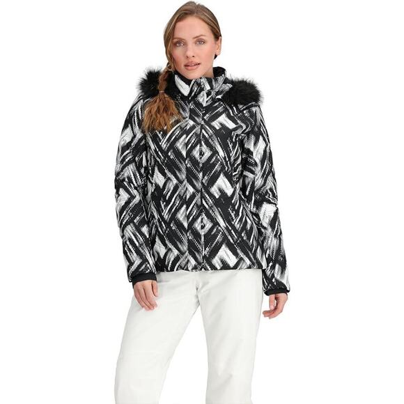 Obermeyer Tuscany II Jacket Of The Mountains Black White Size 6 NWT